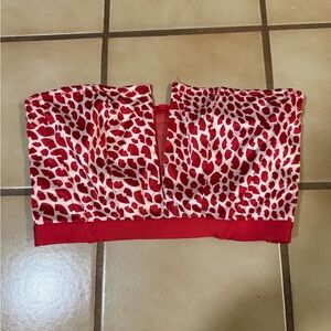 Victoria's Secret Red and White Leopard Bustier